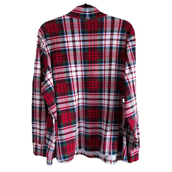 Set of 2 Lands’ End Turtleneck Shirts Red Plaid & Blue Windowpane Size 2X - Picture 4 of 10